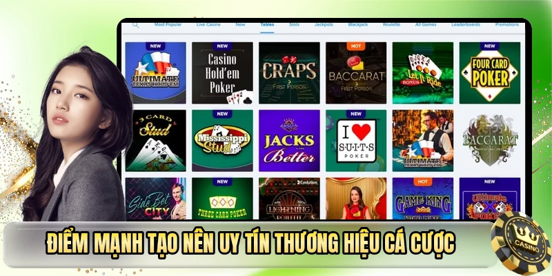 Điểm mạnh tạo nên uy tín thương hiệu cá cược